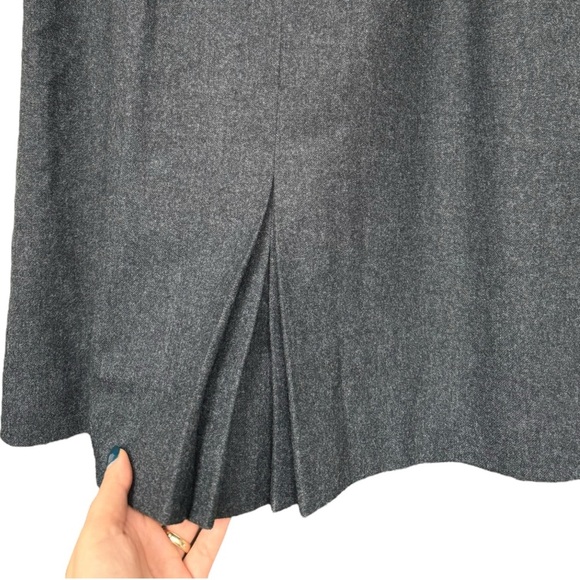 Vintage Pendleton Wool A-Line Midi Skirt Size 12 Large Grey Classic 70s 80s - Picture 4 of 10